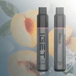 IGET Hot 5500 puffova Peach Ice čisto srebrna boja 16mL